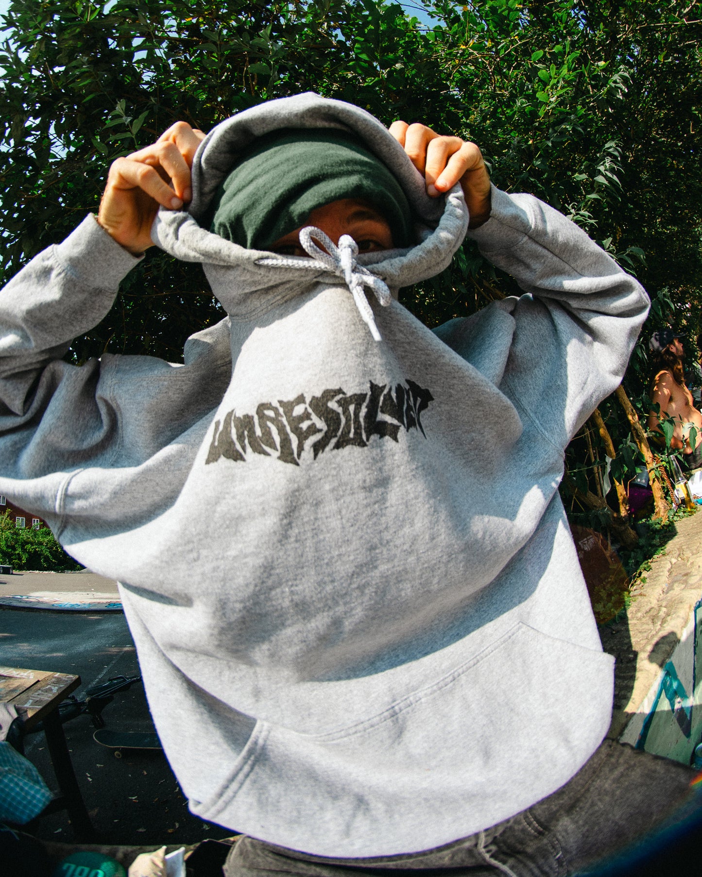 Gothic Logo Hood Grey
