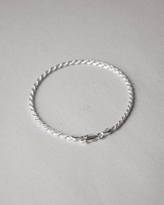 Essential rope chain bracelet sterling silver unresolved london jewellery mens