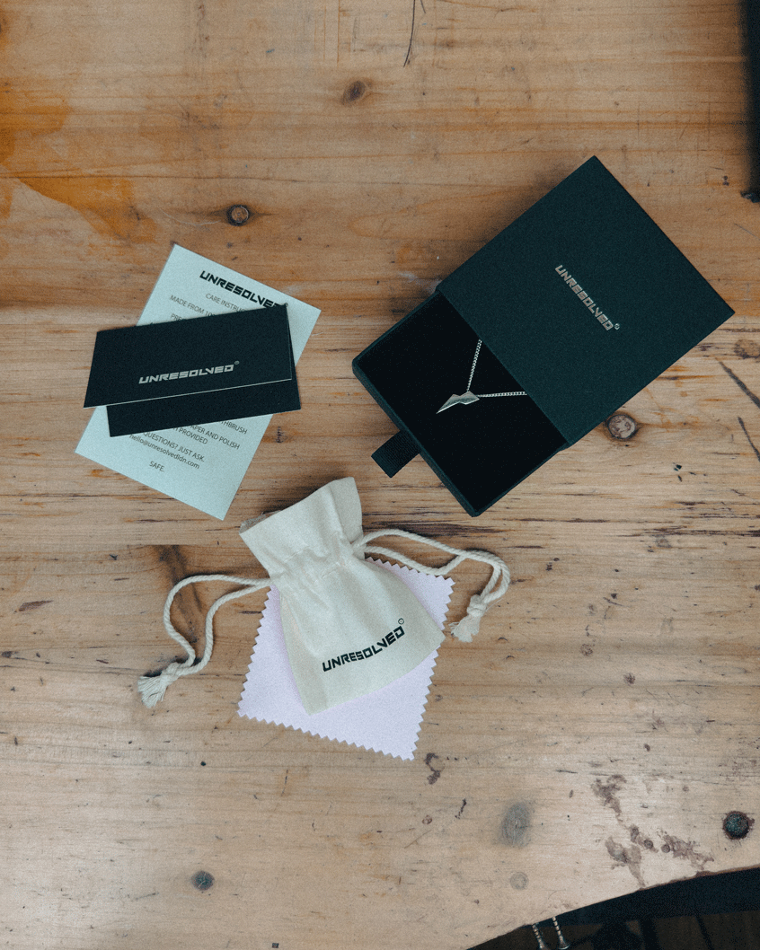 Lightning bolt pendant mens sterling silver with premium box, polishing colth and bag. Unresolved ldn  jewellery