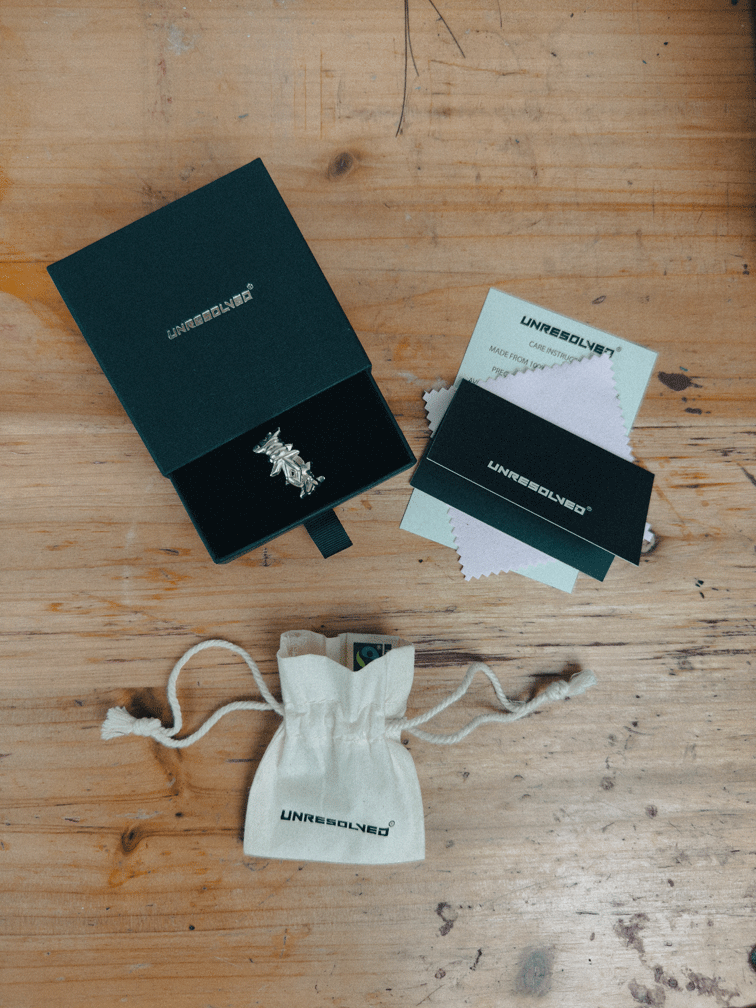 Barb Wire Ring Sterling Silver with a premium bag, box and polishing cloth