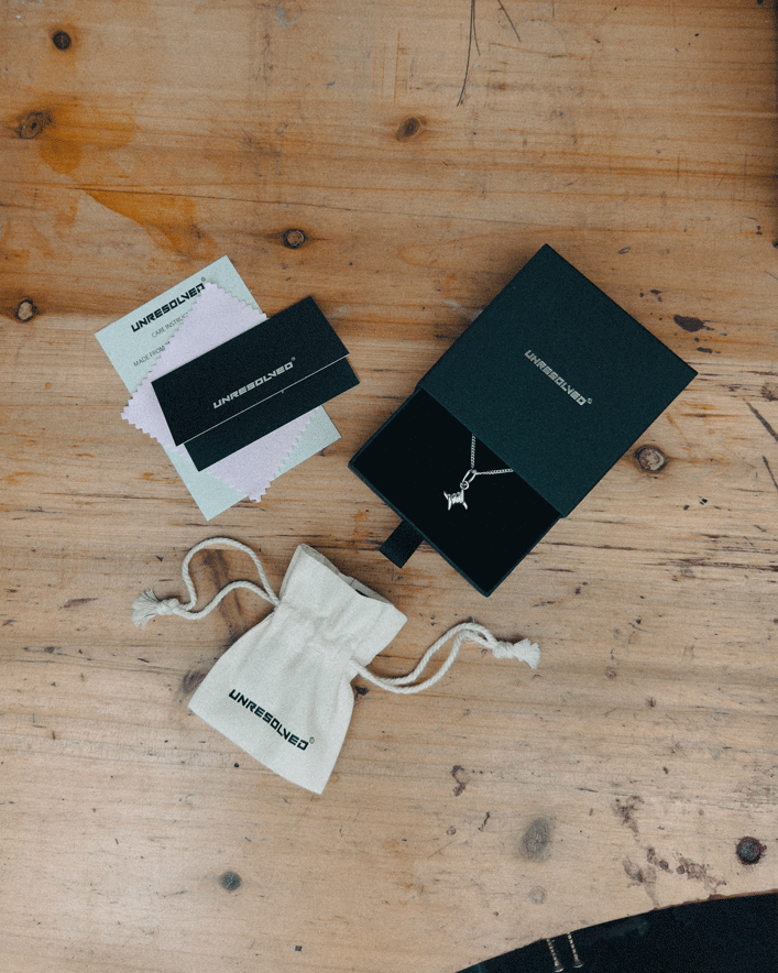 Barb Wire Pendant Necklace Sterling Silver with a premium bag, box and polishing cloth