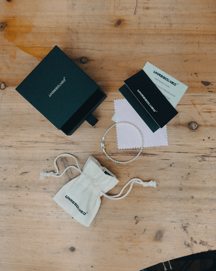 Rope Chain Bracelet Sterling Silver with a premium bag, box and polishing cloth