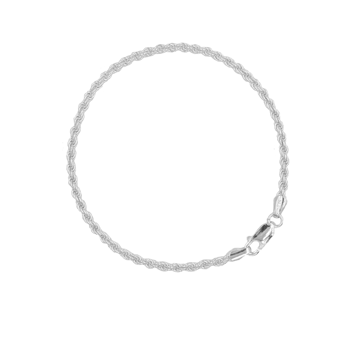 Rope Chain Bracelet Sterling Silver 